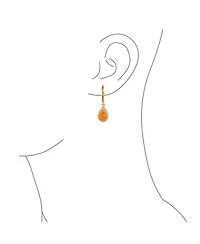Bling Jewelry Antique Style Cubic Zirconia Accent Pave Halo Cz Solitaire Teardrop Created Opal Drop Earrings Lever Back Yellow Gold Plated .925 Sterli