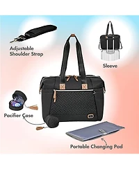 Dikaslon Large Diaper Bag Tote with Pacifier Case and Changing Pad, Travel for Mom Dad