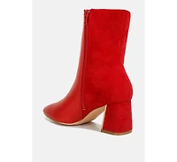 London Rag Desire Suede Back Panel High Ankle Boots Women