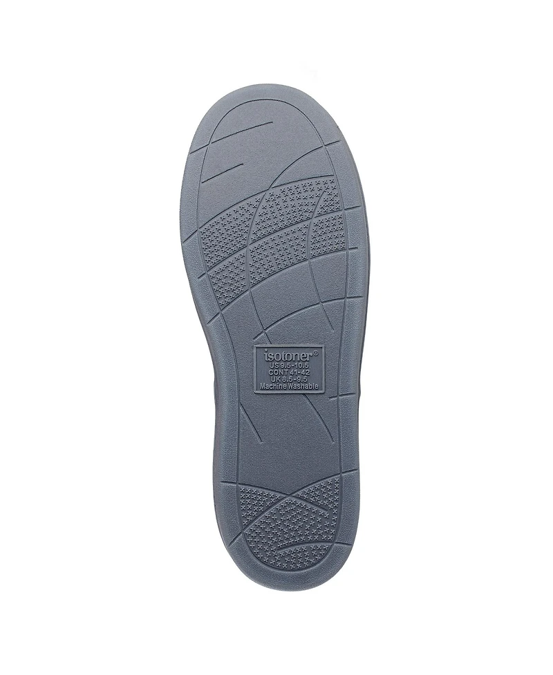 Isotoner Men's Textured Knit Kai Closed Back Slippers with Gel-Infused Memory Foam