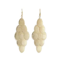 Sohi Women's Gold Dented Drop Earrings