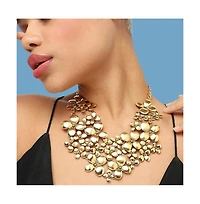 Sohi Women's Cluster Flora Statement Necklace