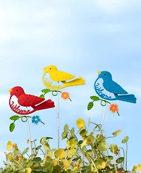 Glitzhome 16" H Set of 3 Metal Bird Pick