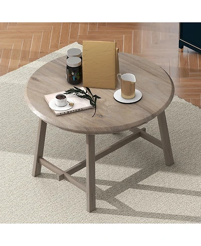 Wood Dining Table Round Extendable Dining Table For Dining Room (Natural Wood Wash)