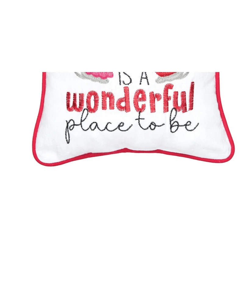 Together Is A Wonderful Place To Be Mouse Valentine's Day Small/Petite Accent Pillow, 10" x 10"