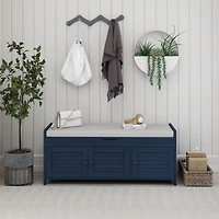 Storage Bench with Shutter Doors & Cushion