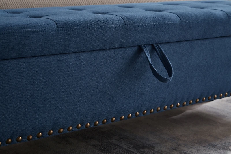 59" Bed Bench Ottoman with Storage Fabric