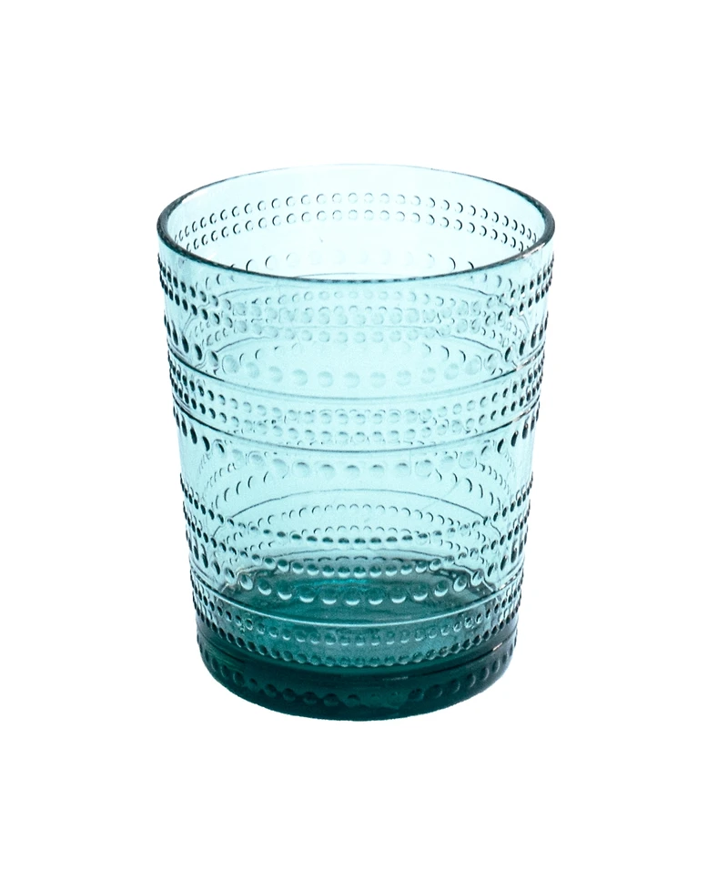 Abode Homewares Beaded Double Old Fashioned Cobalt Glasses, Set of 6