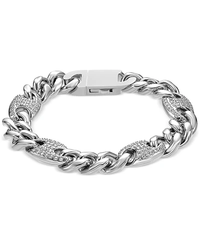 Blackjack Men's Cubic Zirconia Mariner & Curb Link Bracelet