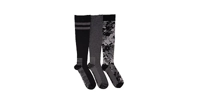 Muk Luks Men's 3 Pack Nylon Compression Knee-High Socks