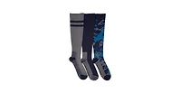 Muk Luks Men's 3 Pack Nylon Compression Knee-High Socks