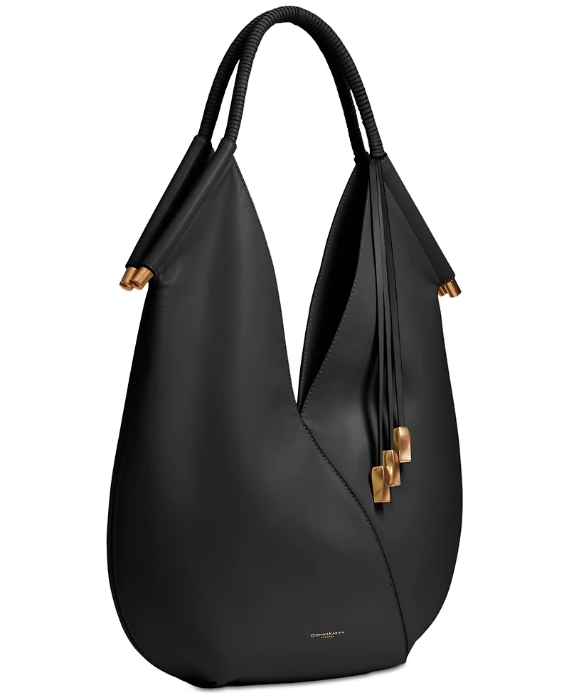 Donna Karan New York Baldwin Large Shoulder with Leather Wrapped Rounded Handle