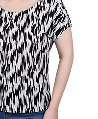 Ny Collection Petite Short Sleeve Extended Tunic Top