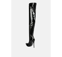 Riggle Long Patent Pu High Heel Boots
