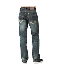 Men's Relaxed Straight Handcrafted Wash Premium Denim Signature Jeans