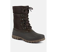 Delphine knitted collar lace up boots