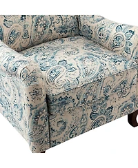 Ewert Comfy Floral Fabric Pattern Armchair with Wingback Design