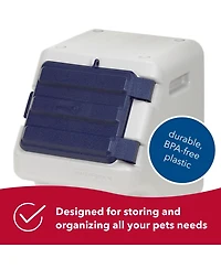 Coastal Pet Bergan Stack-n-Stor Food Storage for Dog, Cats or other pets - Beige and Navy - 24 gal