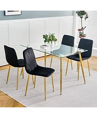 Simplie Fun Set of 4 Modern Black Dining Chairs