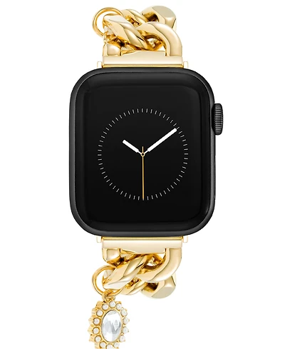 Anne Klein Women's Gold-Tone Alloy Metal Charm Accented Chain Link Bracelet designed for Apple Watch 42mm (Series 1-3 only) & 44/45/46/49mm (Ultra & U