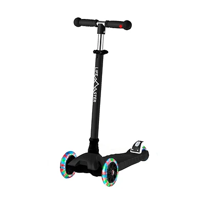 Lifemaster Kids Scooter – Children and Toddler 3 Wheel Kick Led Lights Illuminate when Rolling– Adjustable Handle