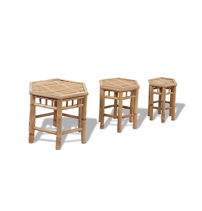 Patio Stools 3 pcs Bamboo