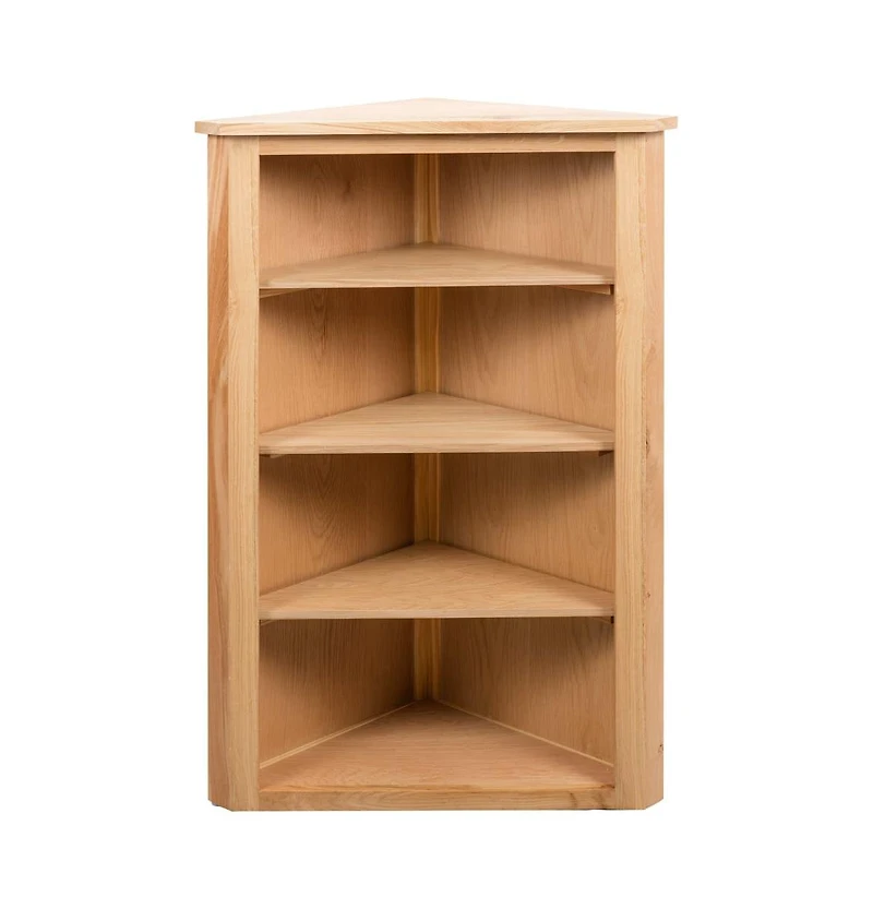 Corner Shelf 23.2"x14.1"x39.3" Solid Oak Wood