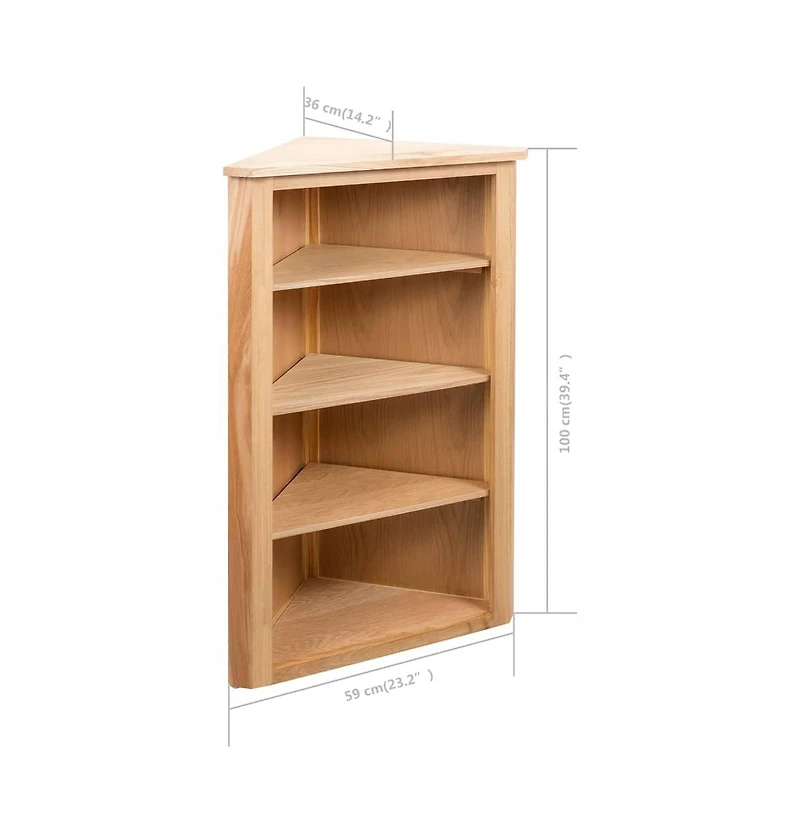 Corner Shelf 23.2"x14.1"x39.3" Solid Oak Wood