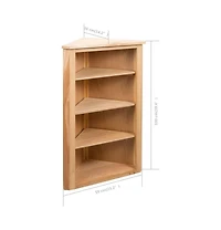 Corner Shelf 23.2"x14.1"x39.3" Solid Oak Wood