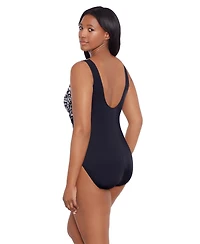 Longitude by Mimi Flamingo Women's Wrap Sash Tank One-Piece Swimsuit