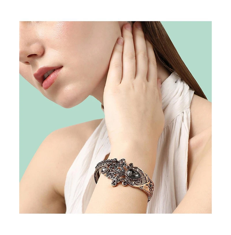 Sohi Women's Teardrop Sprout Bangle Bracelet