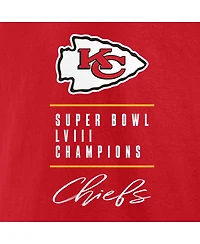 Men's Fanatics Red Kansas City Chiefs Super Bowl Lviii Champions Signature Roster Big and Tall T-shirt