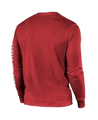 Men's Majestic Red Kansas City Chiefs Super Bowl Lviii Champions Tri-Blend Long Sleeve Hit T-shirt