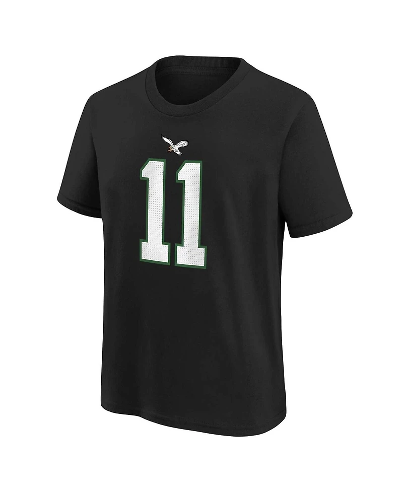 Big Boys and Girls Nike A.j. Brown Black Philadelphia Eagles Player Name Number T-shirt