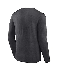 Men's Fanatics Heather Charcoal Kansas City Chiefs Vs. San Francisco 49ers Super Bowl Lviii Matchup Final Battle Long Sleeve T-shirt