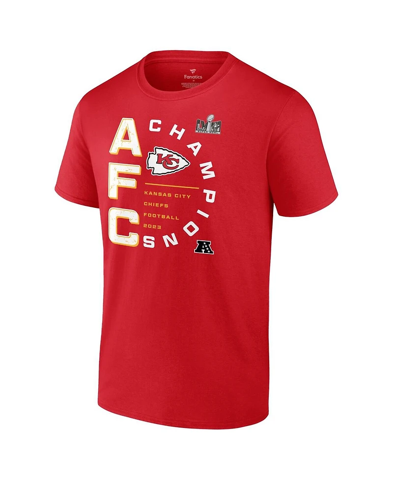 Men's Fanatics Red Kansas City Chiefs 2023 Afc Champions Right Side Big and Tall T-shirt