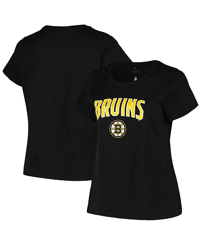 Women's Profile Black Boston Bruins Plus Arch Over Logo T-shirt
