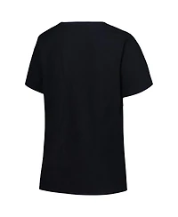Women's Profile Black Orlando Magic Plus Arch Over Logo V-Neck T-shirt