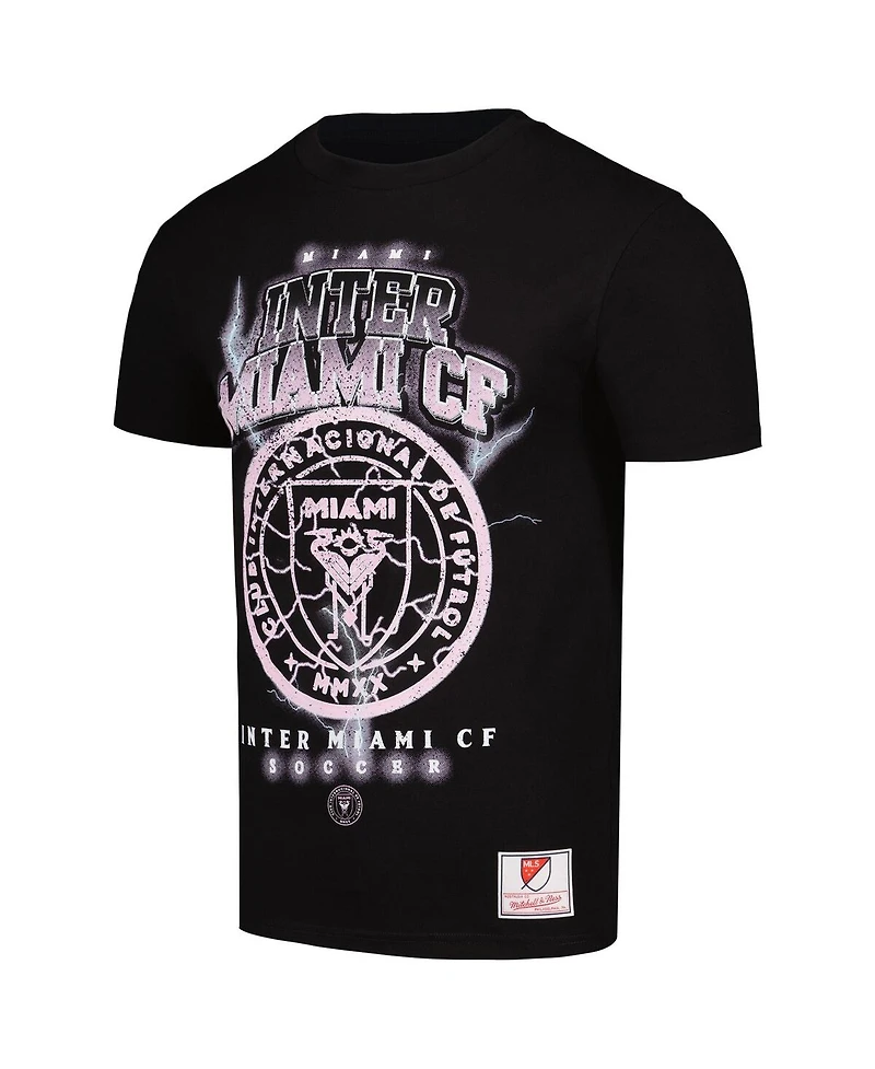 Men's Mitchell & Ness Black Distressed Inter Miami Cf Lightning Madness T-shirt