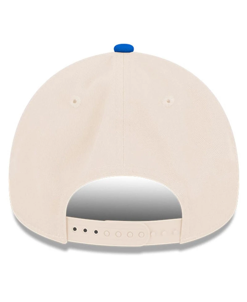 Men's New Era Cream, Blue Trackhouse Racing 9FORTY A-Frame Adjustable Hat