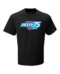 Men's Legacy Motor Club Team Collection Black Richard Petty 75th Anniversary Logo T-shirt