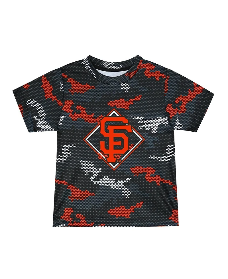 Toddler Boys and Girls Fanatics Black San Francisco Giants Field Ball T-shirt and Shorts Set