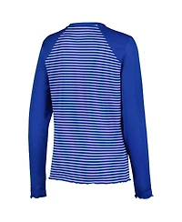 Women's Antigua Royal Buffalo Bills Maverick Waffle Henley Long Sleeve T-shirt