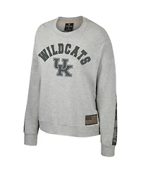 Women's Colosseum Heather Gray Kentucky Wildcats Oht Military-Inspired Appreciation Flag Rank Dolman Pullover Sweatshirt