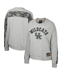 Women's Colosseum Heather Gray Kentucky Wildcats Oht Military-Inspired Appreciation Flag Rank Dolman Pullover Sweatshirt