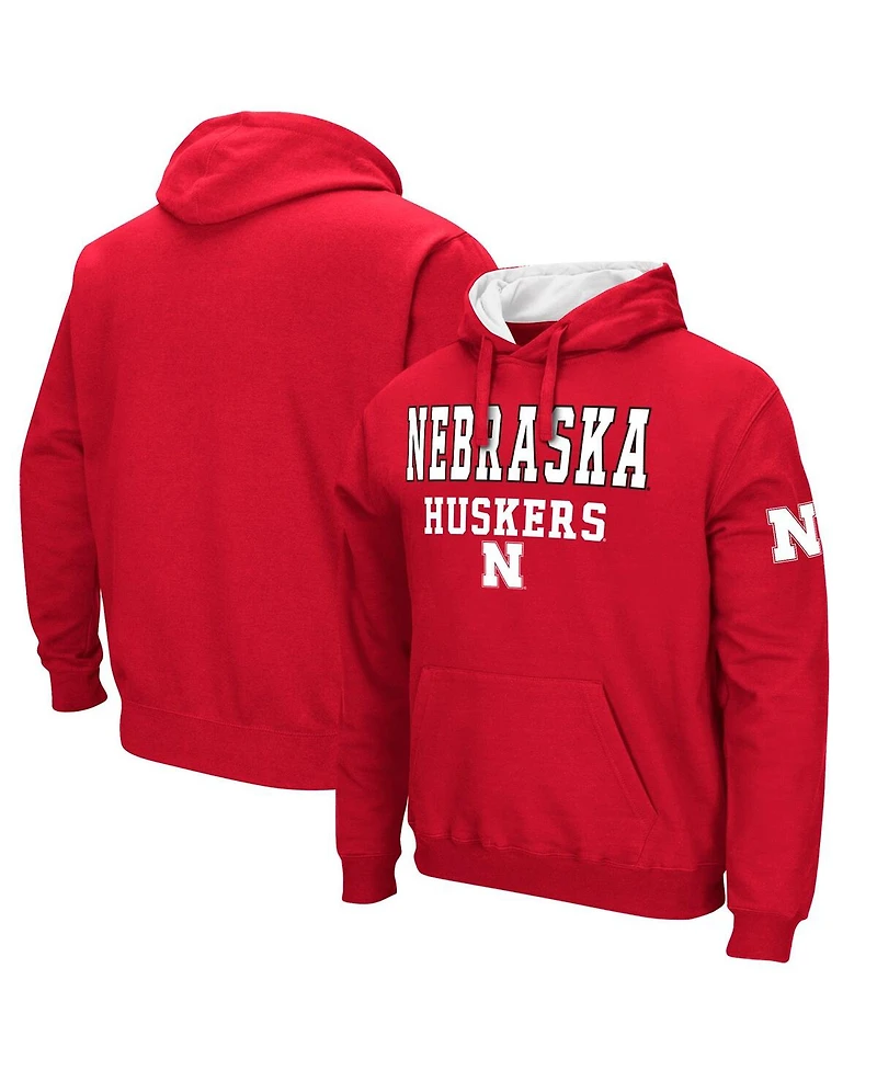 Men's Colosseum Scarlet Nebraska Huskers Sunrise Pullover Hoodie