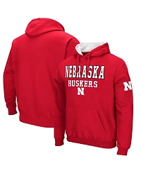 Men's Colosseum Scarlet Nebraska Huskers Sunrise Pullover Hoodie