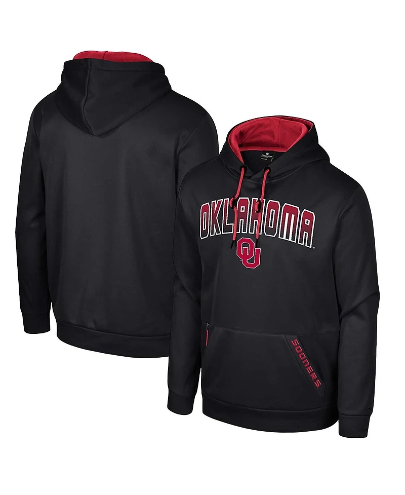 Men's Colosseum Black Oklahoma Sooners Reese Pullover Hoodie
