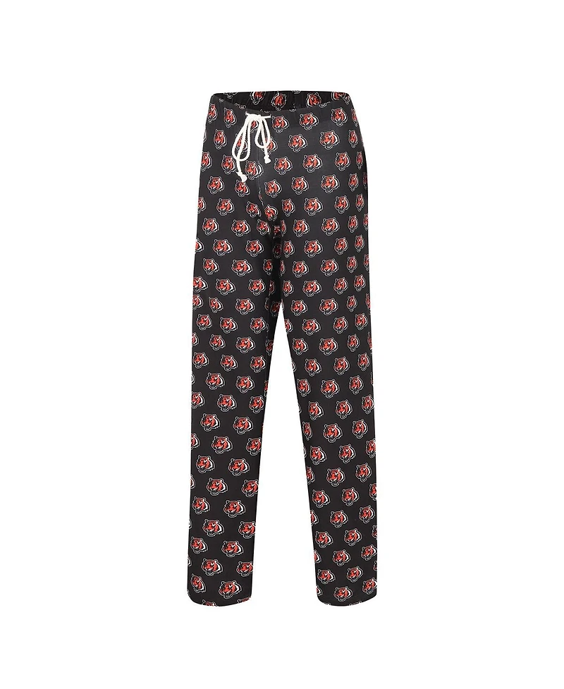 Women's Concepts Sport Black Cincinnati Bengals Gauge Allover Print Sleep Pants