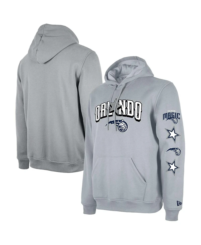 Men's New Era Gray Orlando Magic Big 2023/24 City Edition Jersey Pullover Hoodie